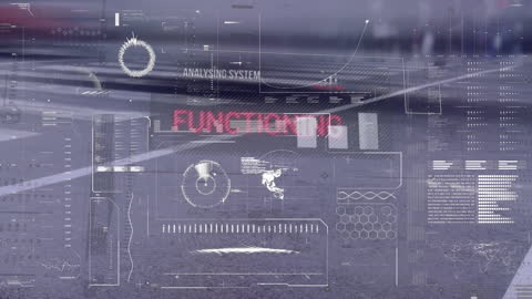 Abstract Digital Interface Display over Urban Environment