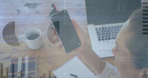 Businesswoman Analyzing Data on Smartphone Screen - Download Free Stock Images Pikwizard.com