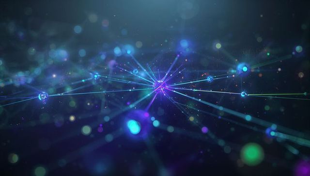 Illuminated network with central node and luminescent connections