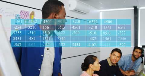 Diverse Team Collaborating on Data Presentation