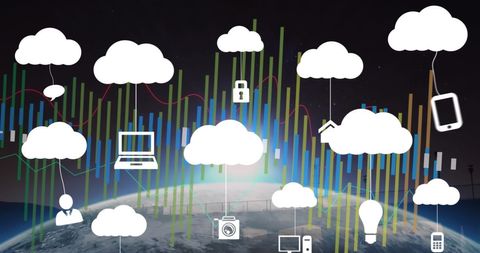 Digital Cloud Computing and Global Data Exchange Concept - Download Free Stock Images Pikwizard.com