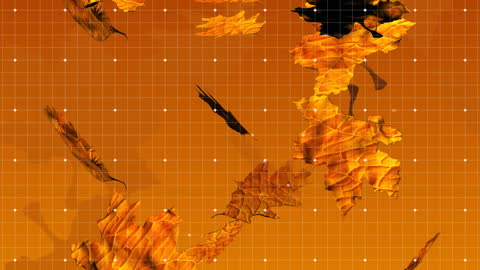 Autumn Leaves Falling in Digital Style