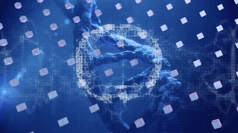 Futuristic DNA and Digital Data Technology Concept