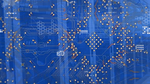 Abstract Digital Circuit Board on Blue Server Background