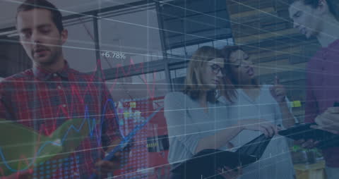 Diverse Team Analyzing Future Financial Trends and Data