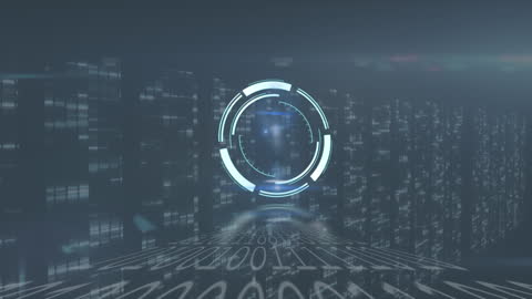 Futuristic Digital Data Processing and Scanning Interface Animation