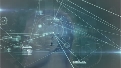 Animation of Digital Global Network over Human Head