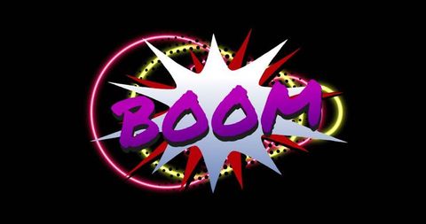 Vibrant comic pop art boom with electric colors