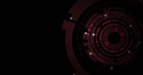 Digital Interface with Futuristic Red Circles on Black Background - Download Free Stock Images Pikwizard.com
