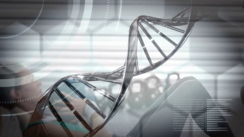 Futuristic DNA Strand with Fitness Elements