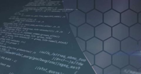 digital code overlapping with hexagonal interface design - Download Free Stock Images Pikwizard.com