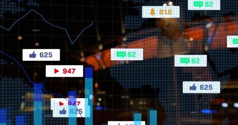 High-Tech Control Hub Interface Displaying Global Analytics Dashboard