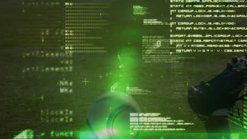 Digital Data Animation Overlaying Football Player