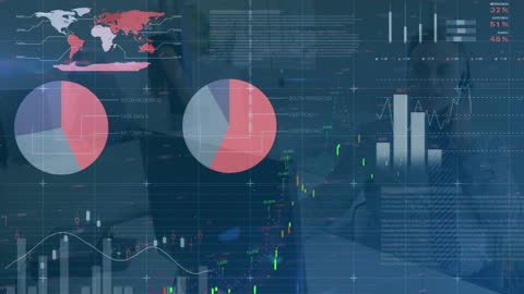 Digital Infographic with Global Data Overlay and Analytics Theme