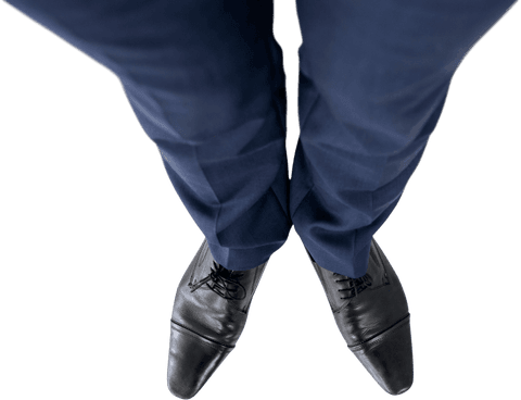 Businessman in Blue Suit and Black Shoes on Transparent Background
