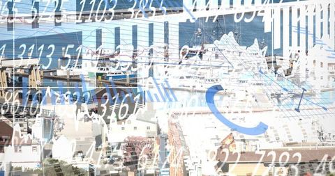 Global Business Data Overlay with Harbor and Financial Numbers