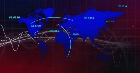 Global Data Network with Interactive Digital World Map - Download Free Stock Images Pikwizard.com