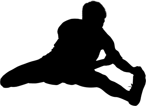 Transparent Silhouette of Sportsman Stretching Pose