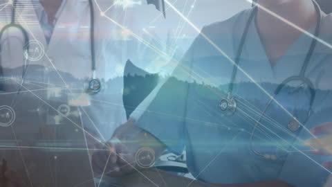 Digital Healthcare Network Concept with Medical Professionals