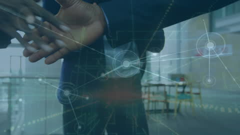 Business Networking and Data Processing Concept