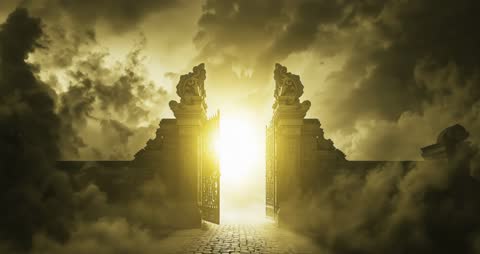 Mystical Gates Open to Golden Glow