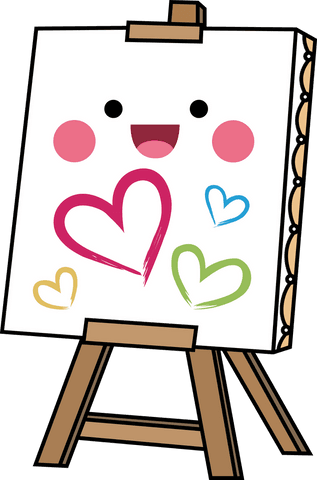 colorful heart paintings on easel with transparent background - Download Free Stock Videos Pikwizard.com