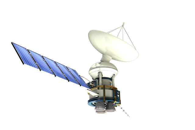 Transparent 3D Illustration of Solar Satellite with Dish Antenna - Download Free Stock Videos Pikwizard.com