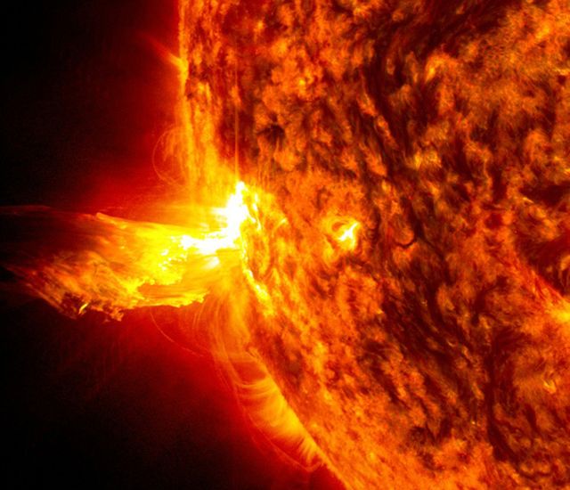 Solar Flare and Prominence Eruption on the Sun - Download Free Stock Photos Pikwizard.com