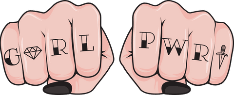Transparent Fists with 'GRL PWR' Text Vector Illustration - Download Free Stock Videos Pikwizard.com