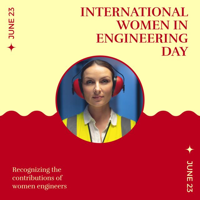 International Women in Engineering Day Poster with Woman Engineer - Download Free Stock Templates Pikwizard.com