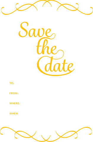 Elegant Yellow Save the Date with Decorative Borders Transparent Design - Download Free Stock Videos Pikwizard.com