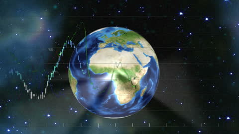 Global Data Analytics and Financial Trends Concept