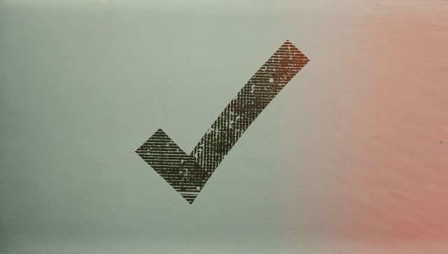 Textured Check Mark on Gradient Background