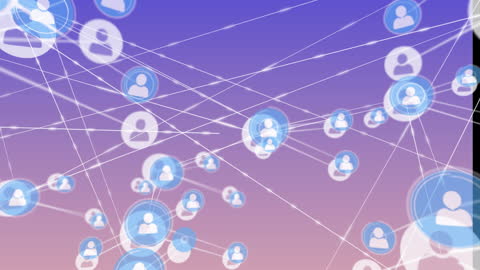 Digital Networking Concept with Profile Icon Connections