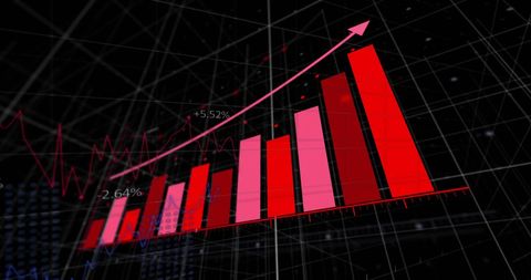 Rising Financial Graph with Digital Data Overlay - Download Free Stock Images Pikwizard.com