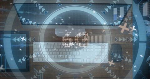 Futuristic 6g innovation concept on digital workspace