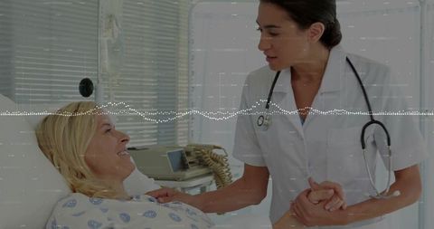 Nurse Providing Care and Comfort to Senior Patient in Hospital