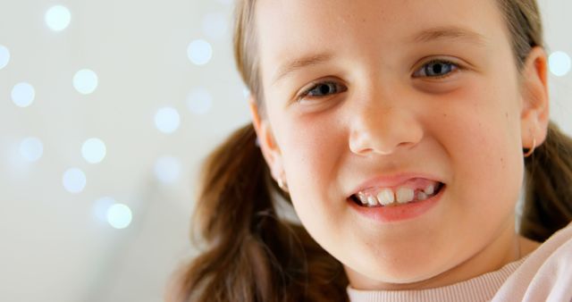 Smiling Girl with Pigtails Close-Up - Download Free Stock Images Pikwizard.com