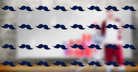 Moving Black Mustaches on Blurred Background - Download Free Stock Images Pikwizard.com