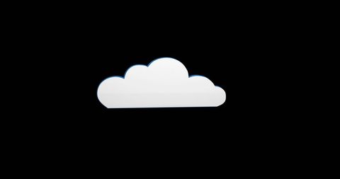 Minimalist White Cloud Icon on Black Background - Download Free Stock Images Pikwizard.com