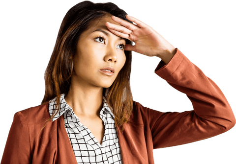 Transparent Background Businesswoman Gazing Forward