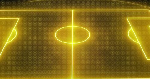 Yellow neon sports stadium on digital interface background