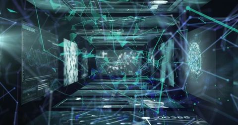 Futuristic Virtual Reality Data Corridor in Sci-Fi Concept - Download Free Stock Images Pikwizard.com