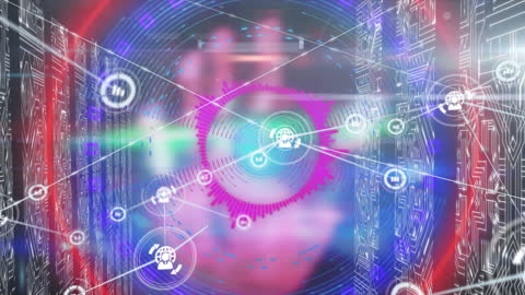 Abstract Network Connections and Digital Interface Animation