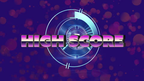 High Score Animation Over Abstract Blue Background