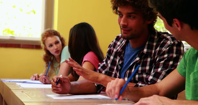 College Students Engaging in Classroom Discussion - Download Free Stock Images Pikwizard.com