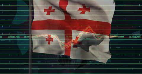 Financial Data with Georgia Flag and Analytics Concept
