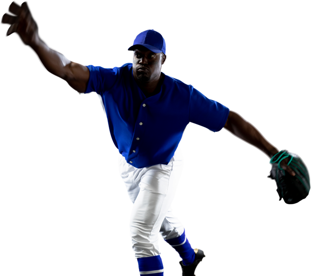 African American Male Baseball Player Pitching, Isolated on Transparent Background - Download Free Stock Videos Pikwizard.com