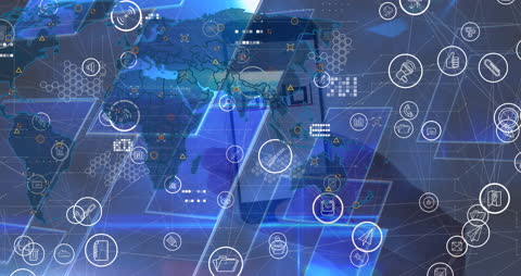 Global Digital Network with Smartphone Connectivity Concept