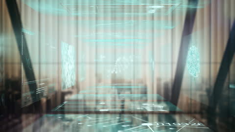 Digital Interface with Data Visualization on Green Background